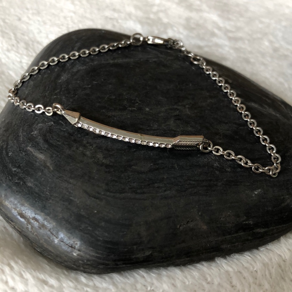 Rhinestone Adjustable Silver Arrow Bracelet Links